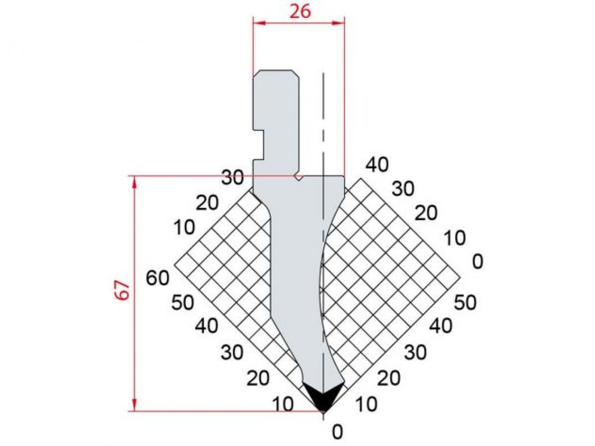 Dao chấn 60º 1027. H=67, R= 2 Max T/m=80