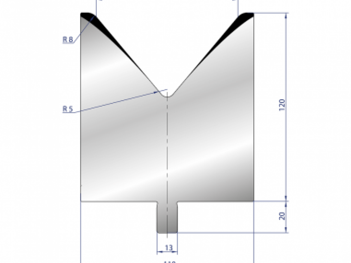 Cối chấn 1V 90 α=80º H100 Max. T/m=150, 42CrMo4