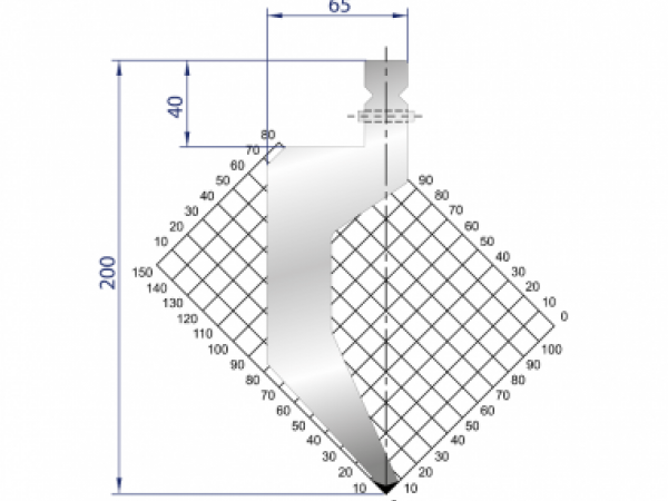 Dao chấn 86º, H=200, R=1.5 Max T/m=100, 42CrMo4
