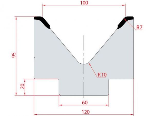 Cối chấn 1V 100 α=80º H95 Max. T/m=120