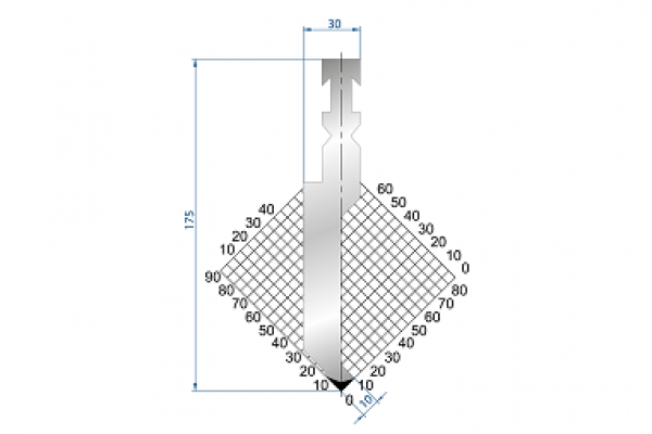 Dao chấn 88º 1229. H=175, R=1 Max T/m=100