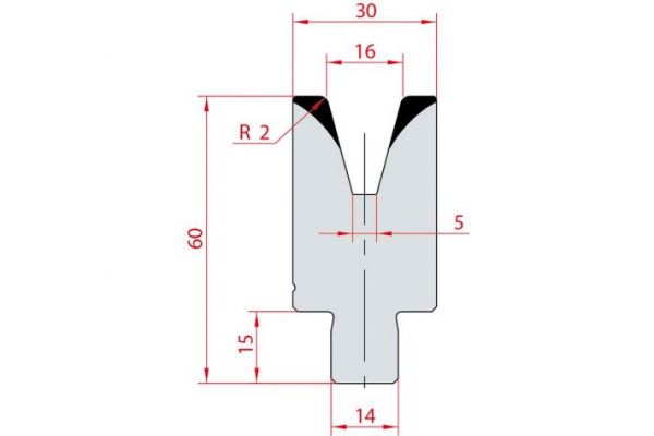 Cối chấn 1V 16 α=30º H60 Max. T/m=50