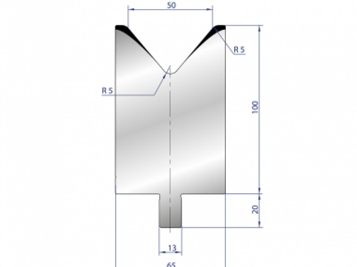 Cối chấn 1V 50 α=80º H100 Max. T/m=150, 42CrMo4