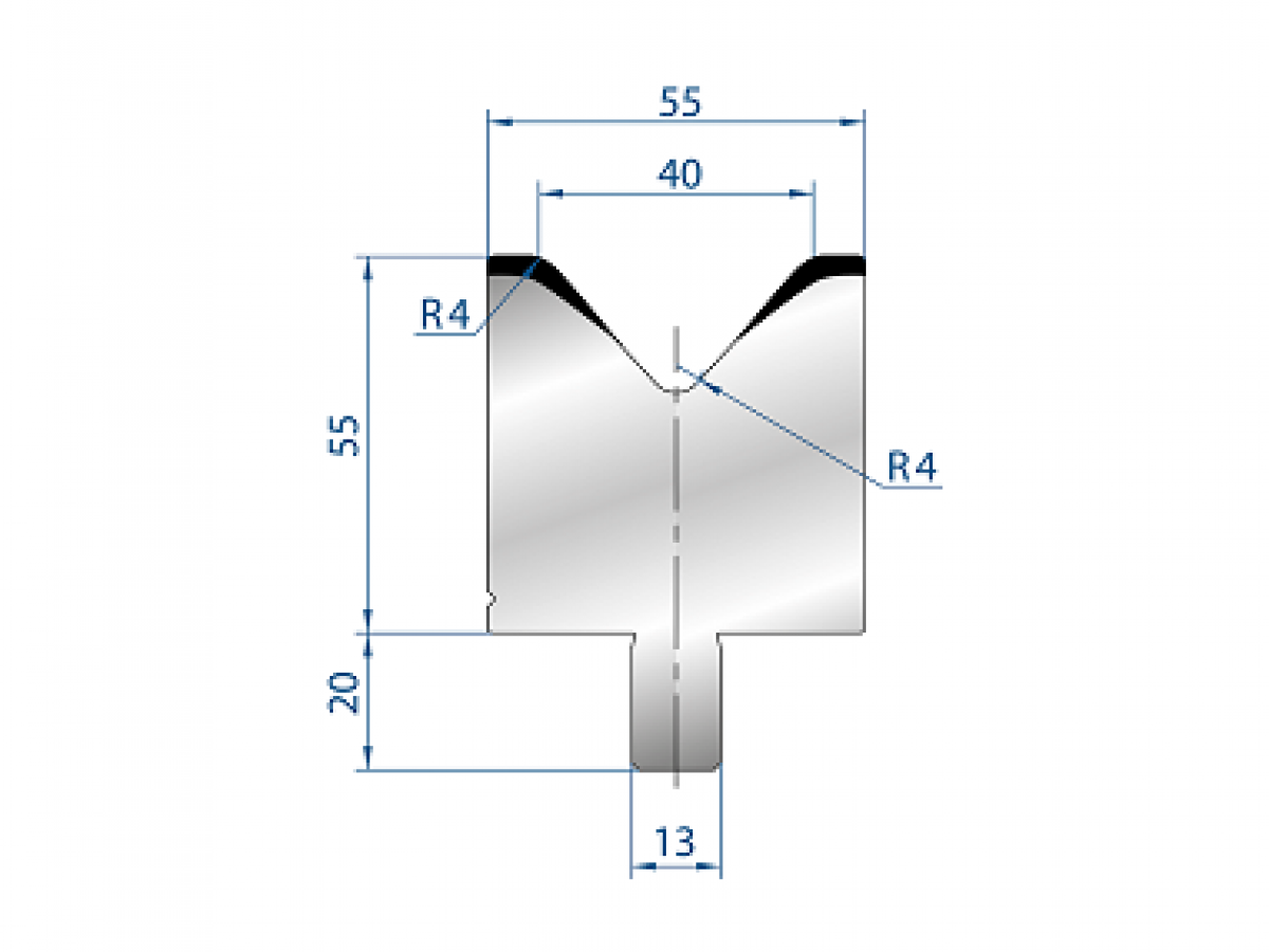 Cối chấn 1V 40 α=85º H55 Max. T/m=100