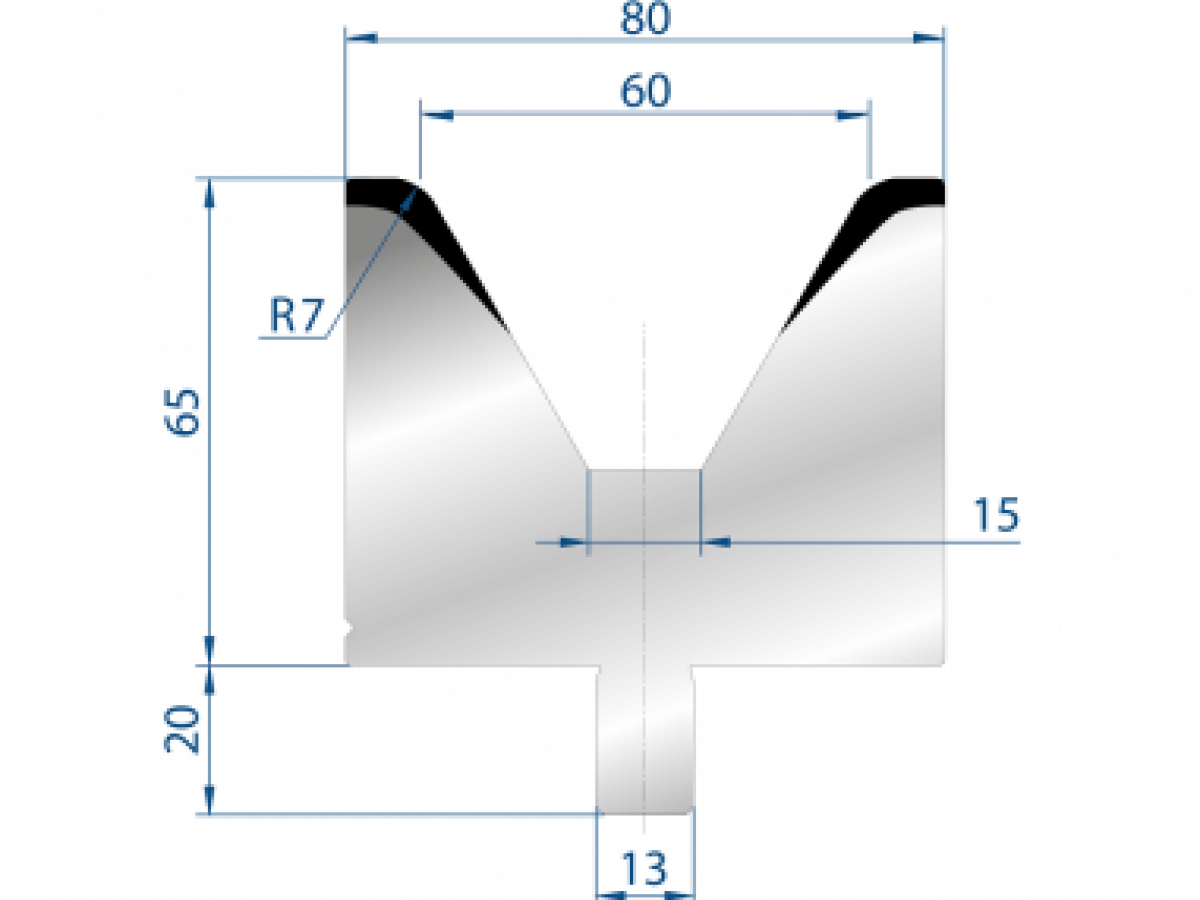 Cối chấn 1V 60 α=60º H65 Max. T/m=100