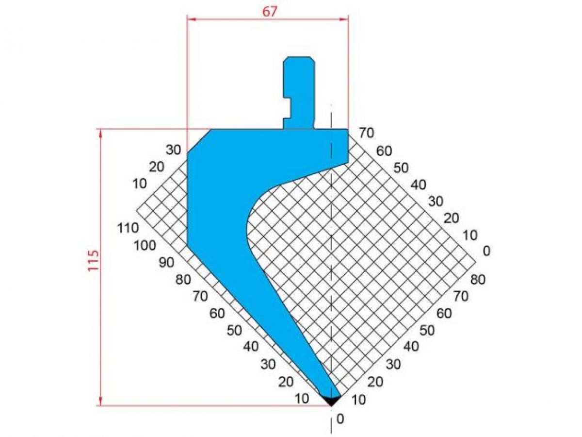 Dao chấn 85º 1310. H=115, R=0,8, Max T/m=35