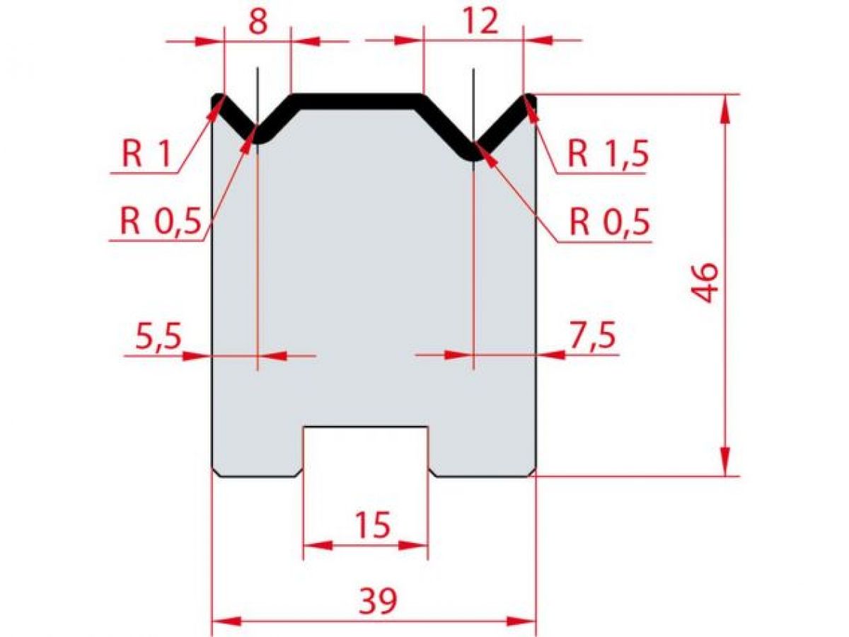 Cối chấn 2V 8/12 a=88º H46 Max. T/m=80