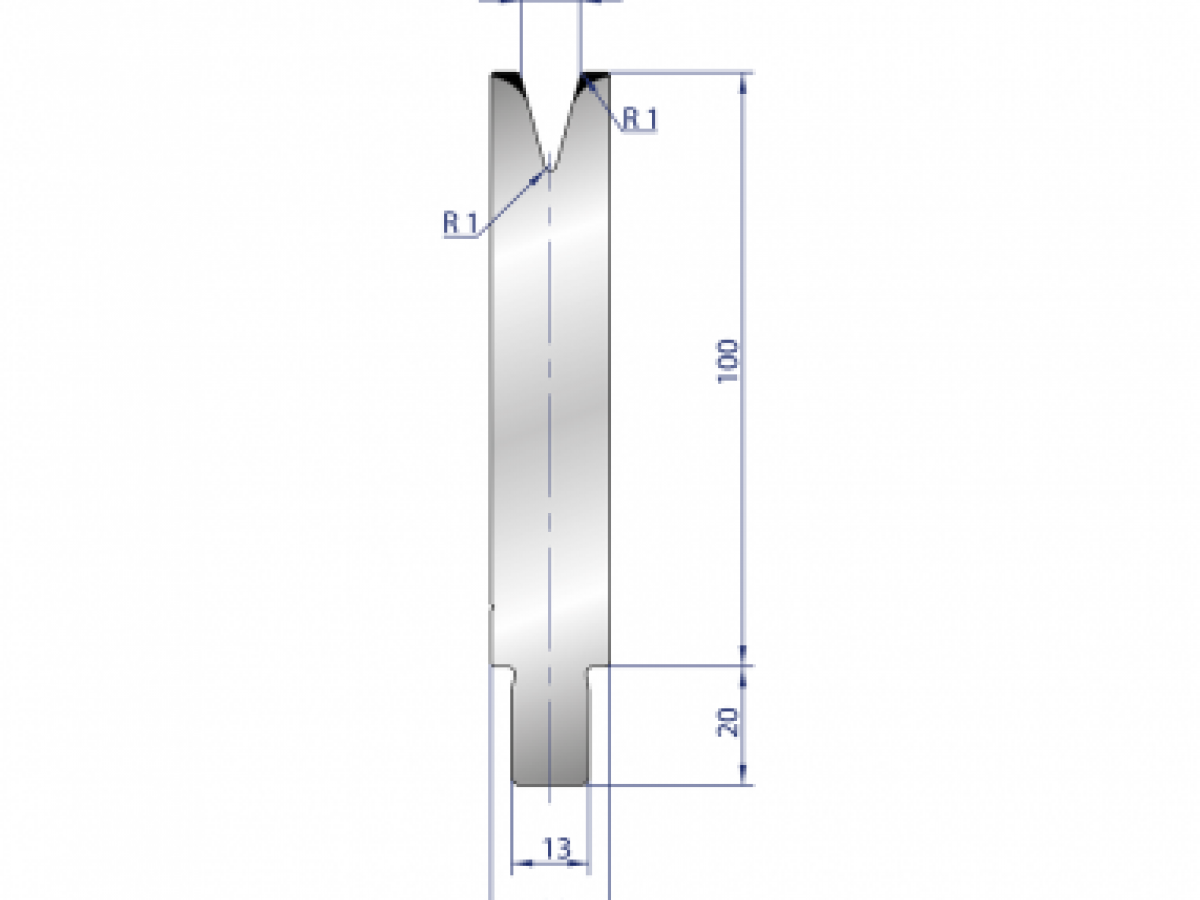 Cối chấn 1V 10 α=30º H100 Max. T/m=50, 42CrMo4