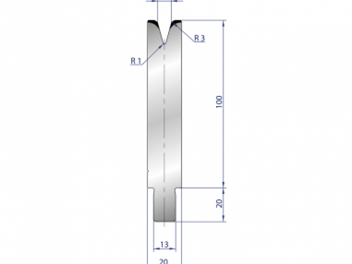 Cối chấn 1V 8 α=30º H100 R3 Max. T/m=40, 42CrMo4