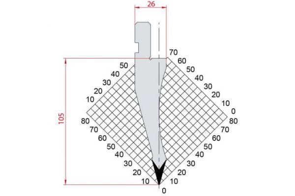 Dao chấn 30º 1055. H=105, R=0.5 Max T/m=50