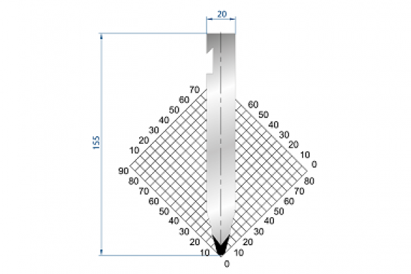 Dao chấn 30º 1225, H=155, R=3 Max T/m=100
