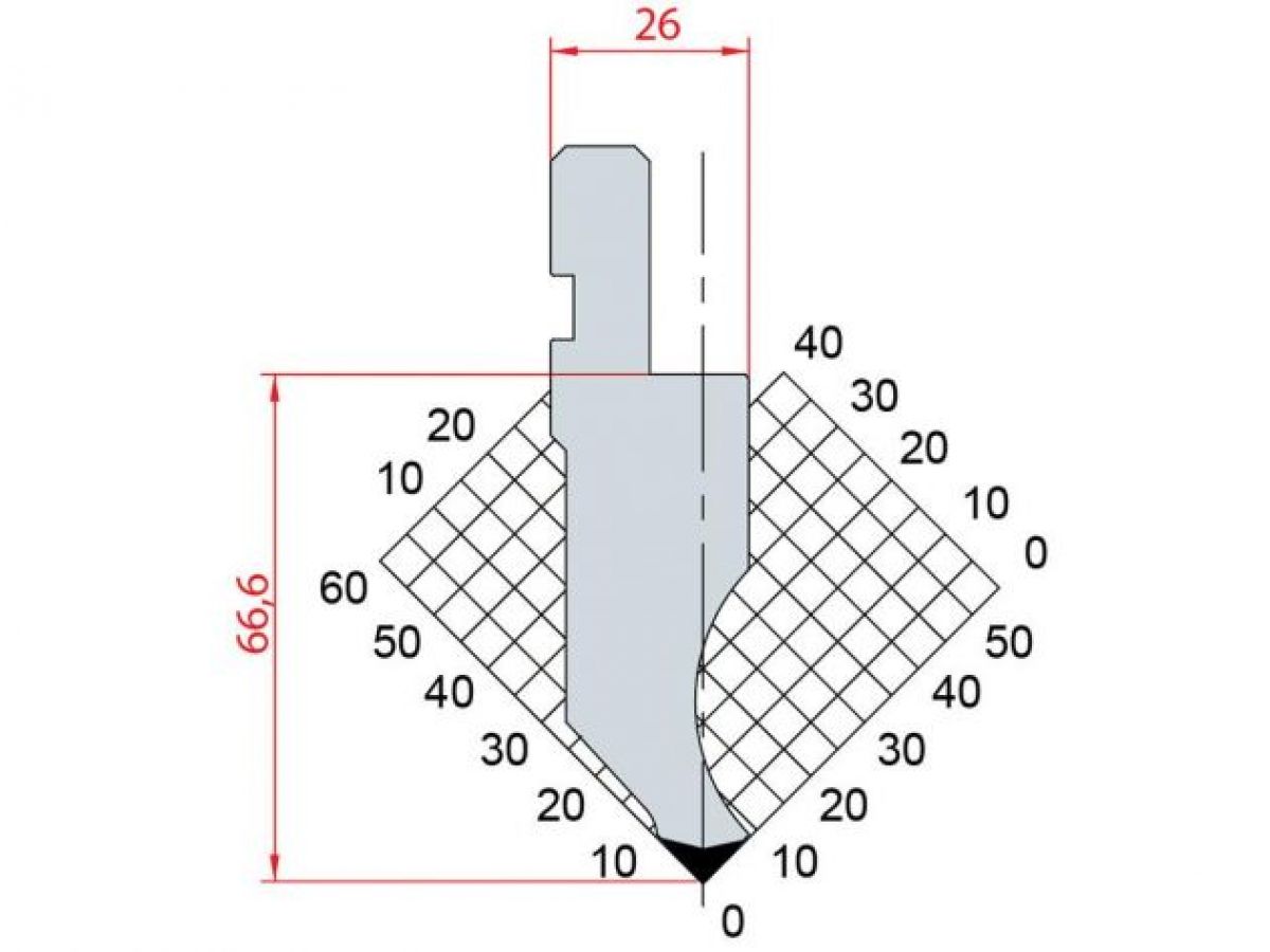 Dao chấn 85º 1260. H=66,6, R=0,8, Max T/m=100