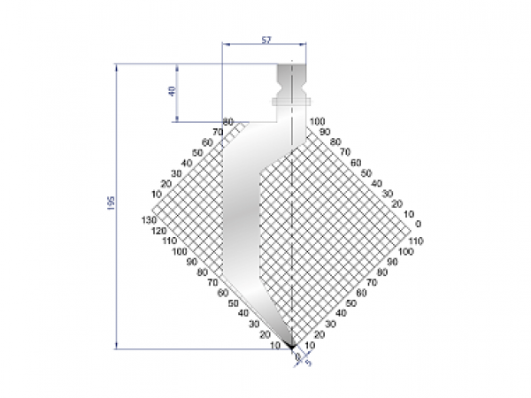 Dao chấn 86º, H=200, R=0.8 Max T/m=40, 42CrMo4