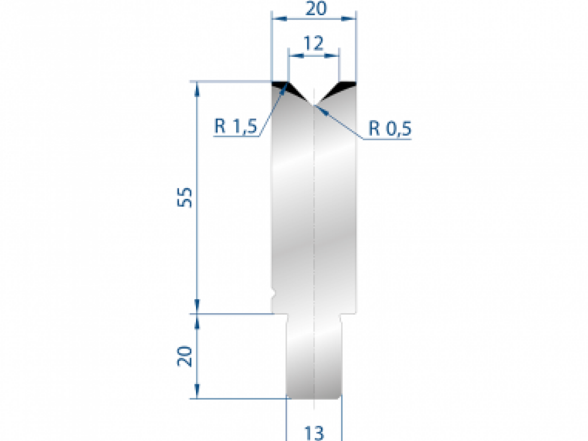 Cối chấn 1V 12 α=88º H55 Max. T/m=100