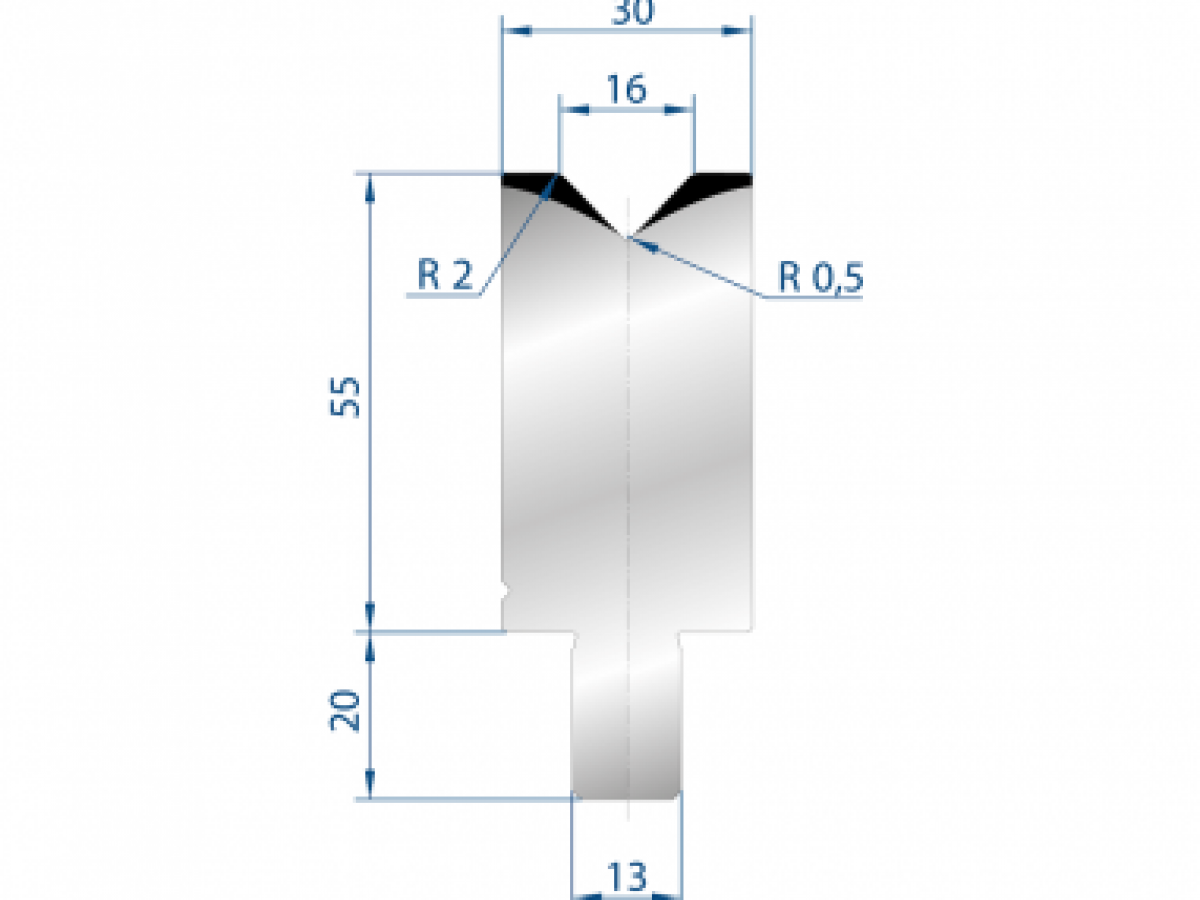 Cối chấn 1V 16 α=88º H55 Max. T/m=100