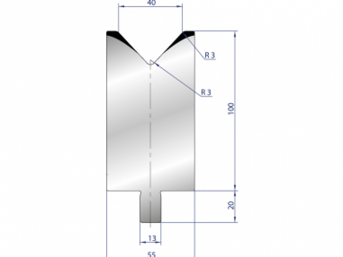 Cối chấn 1V 40 α=86º H100 Max. T/m=100, 42CrMo4