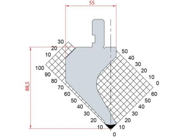 Dao chấn 88º 1015. H=88,5, R=3, Max T/m=60