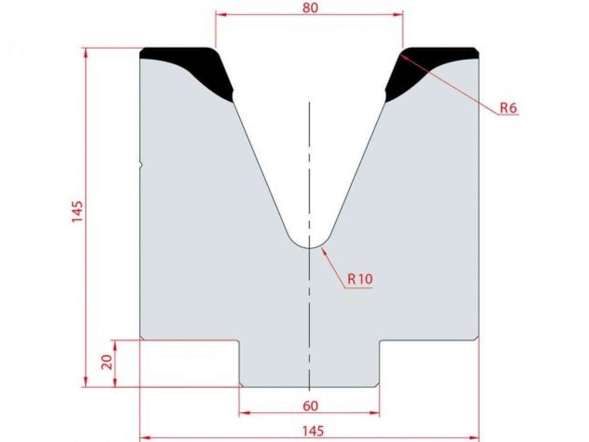 Cối chấn 1V 80 α=45º H145 Max. T/m=100