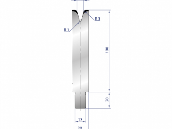 Cối chấn 1V 8 α=30º H100 R3 Max. T/m=40, 42CrMo4