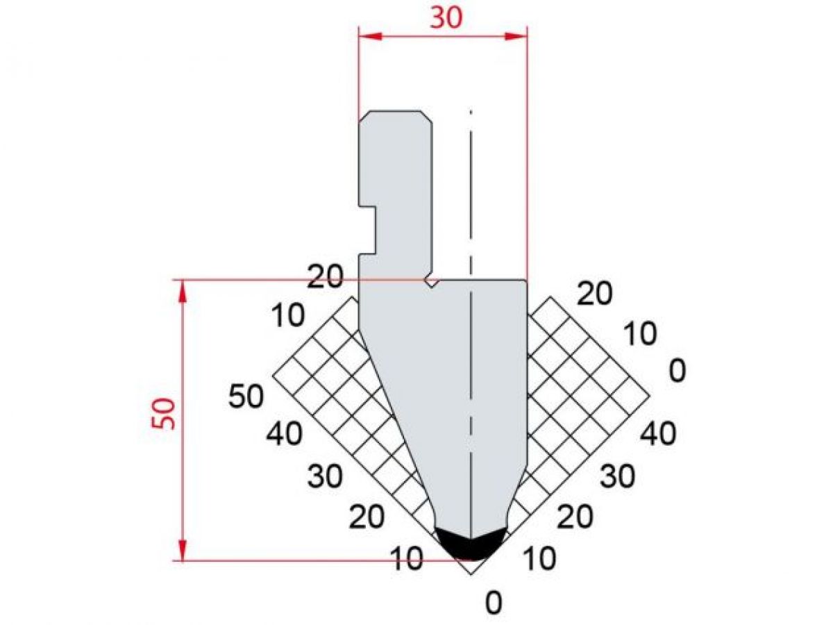 Dao chấn 45º 1054. H=50, R= 6 Max T/m=100