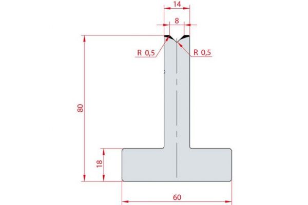 Cối chấn T 1V 8 α=90º H80 Max. T/m=100