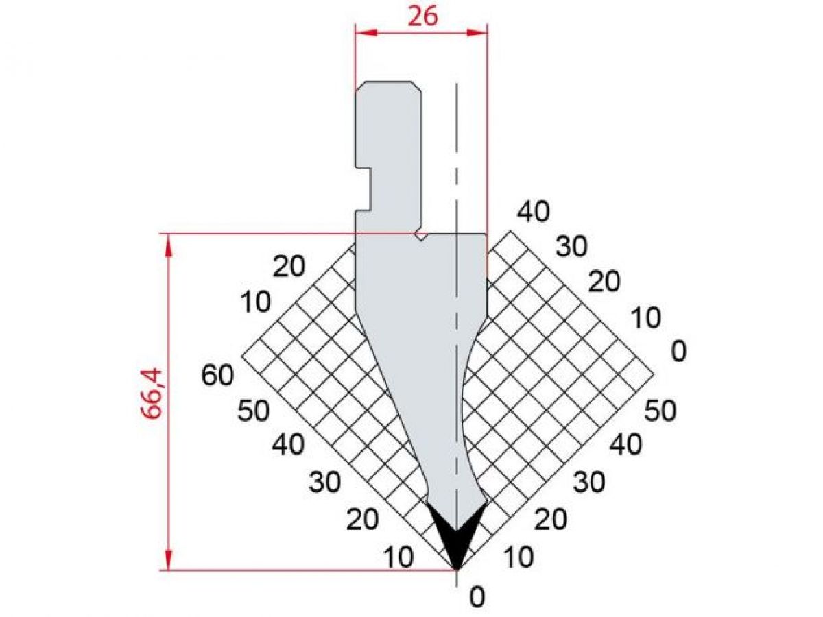 Dao chấn 45º 1024. H=66.4, R= 0.5 Max T/m=80