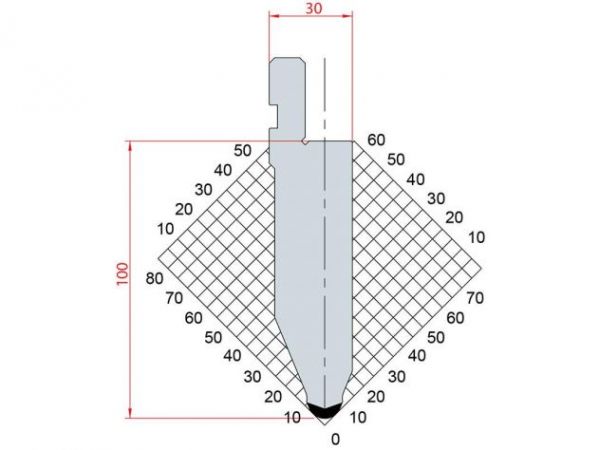 Dao chấn 45º 1053. H=100, R= 6 Max T/m=100
