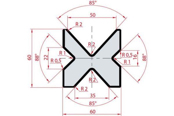Cối chấn 4V 16/22/35/50 α=85-88º H60 Max. T/m=80