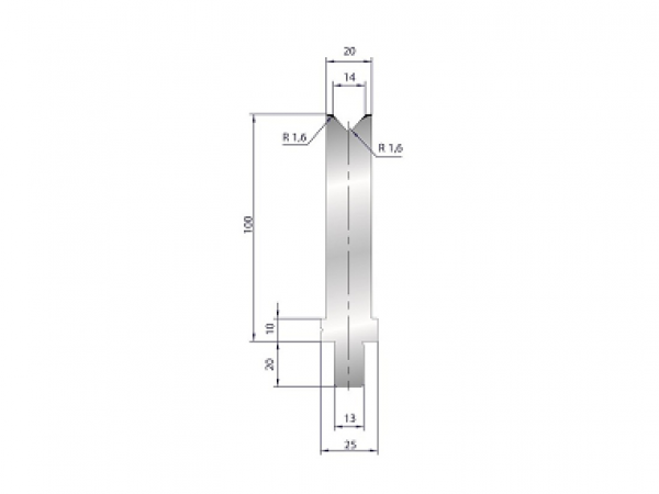 Cối chấn 1V 14 α=84º H100 Max. T/m=100, 42CrMo4