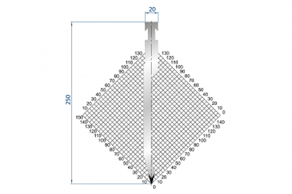 Dao chấn 30º 1299, H=250, R=1 Max T/m=80
