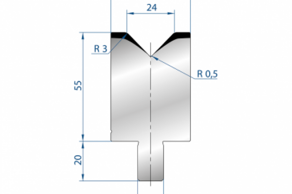 Cối chấn 1V 24 α=88º H55 Max. T/m=100