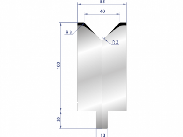 Cối chấn 1V 40 α=86º H100 R3 Max. T/m=100, C45