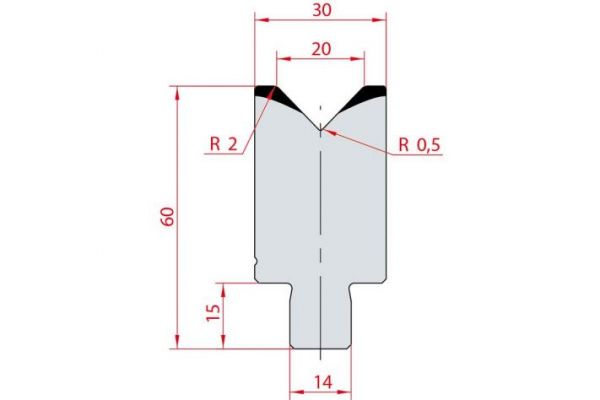 Cối chấn 1V 20 α=88º H60 Max. T/m=100