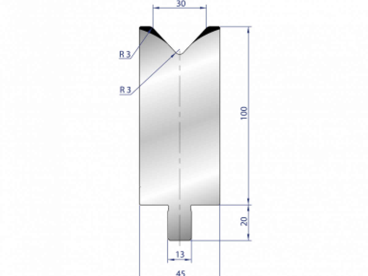Cối chấn 1V 30 α=86º H100 Max. T/m=100, 42CrMo4