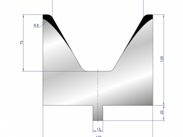 Cối chấn 1V 120 α=60º H100 Max. T/m=150, 42CrMo4