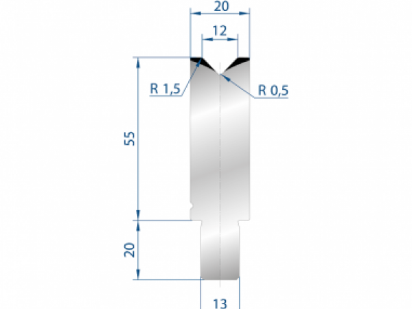 Cối chấn 1V 12 α=88º H55 Max. T/m=100