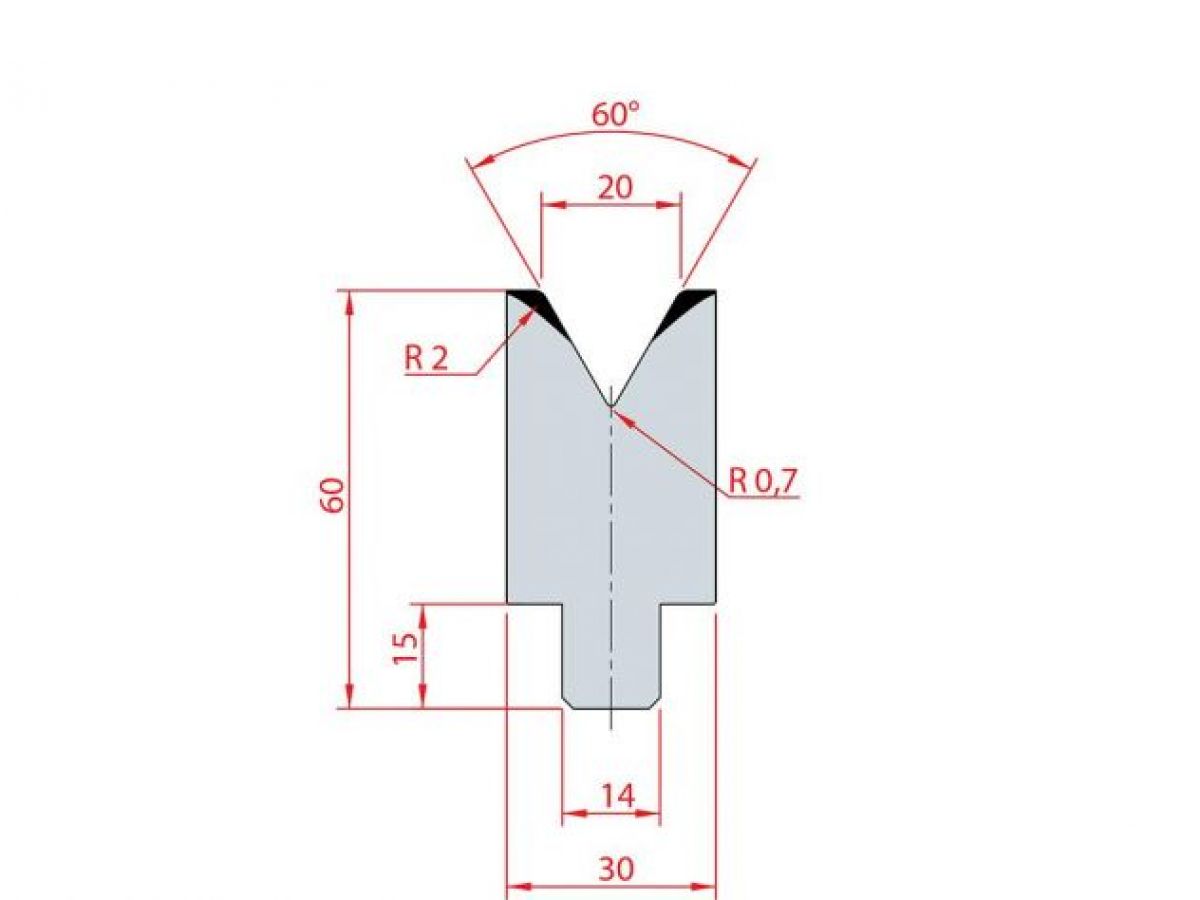 Cối chấn 1V 20 α=60º H60 Max. T/m=100