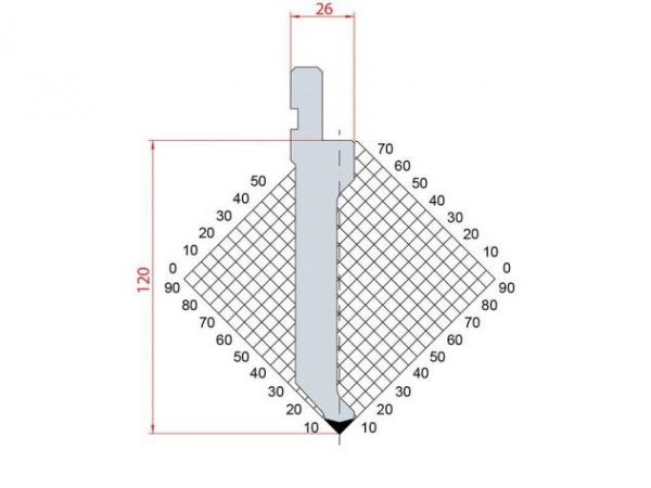 Dao chấn 85º 1309. H=120, R=0,8, Max T/m=70