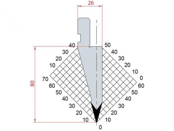 Dao chấn 30º 1056. H=80, R=0.5 Max T/m=100