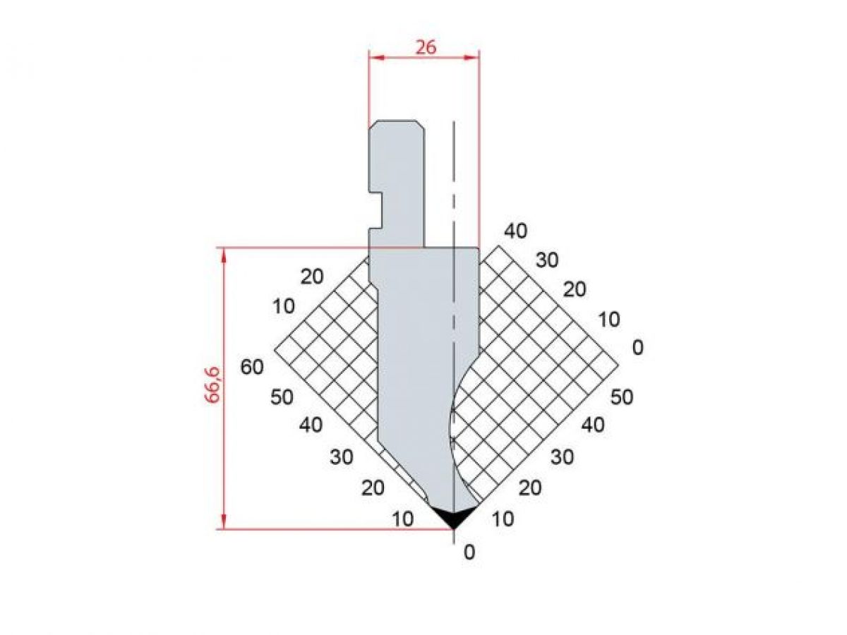 Dao chấn 90º 1064. H=66,6,R=0.25, Max T/m=100